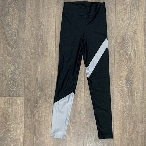 Koral Appeal Energy Leggings High Rise Waist Shine Black Silver Size XS - Picture 6 of 15